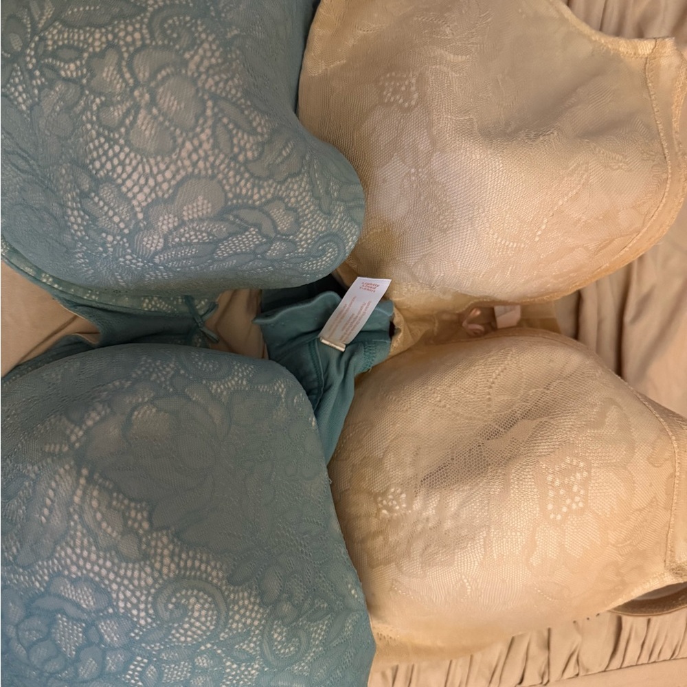 Cacique Lace Bra Set in Cream and Teal